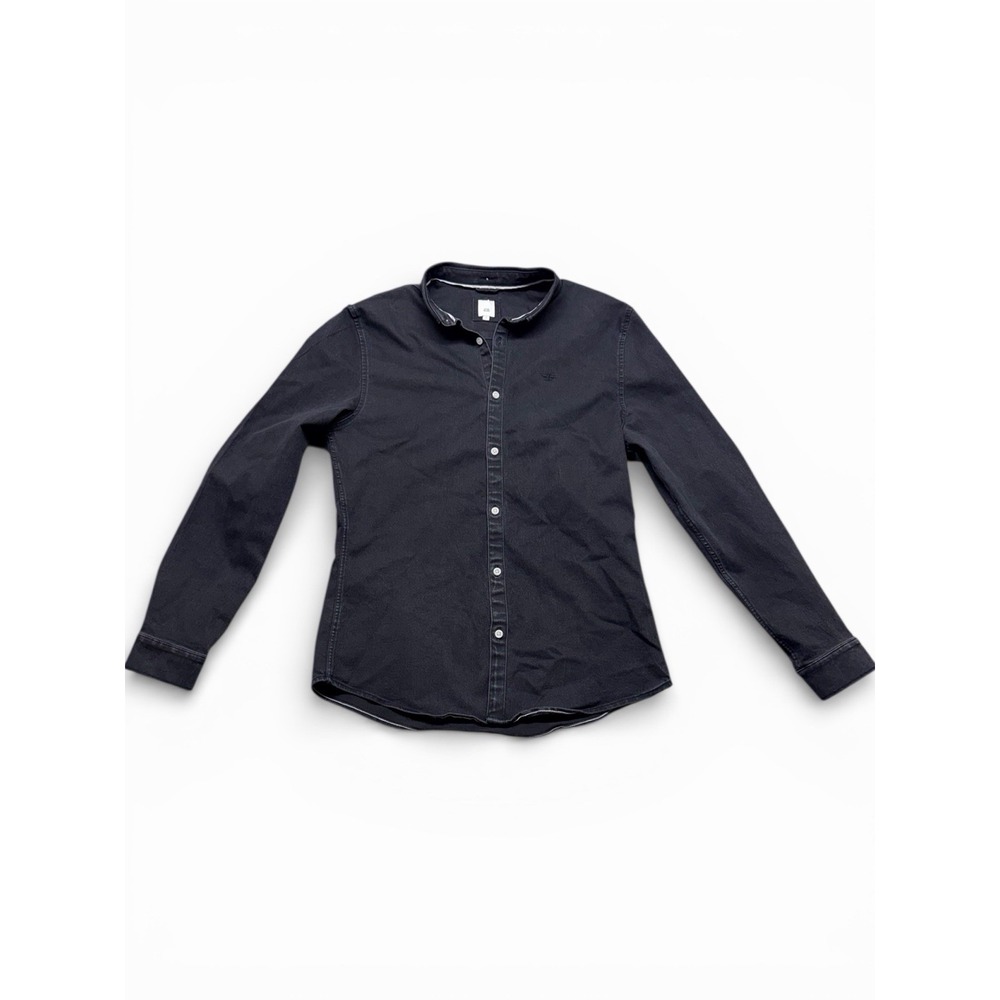 River Island Men's Black Button-up Shirt, Long Sleeve Slim Fit - Size L